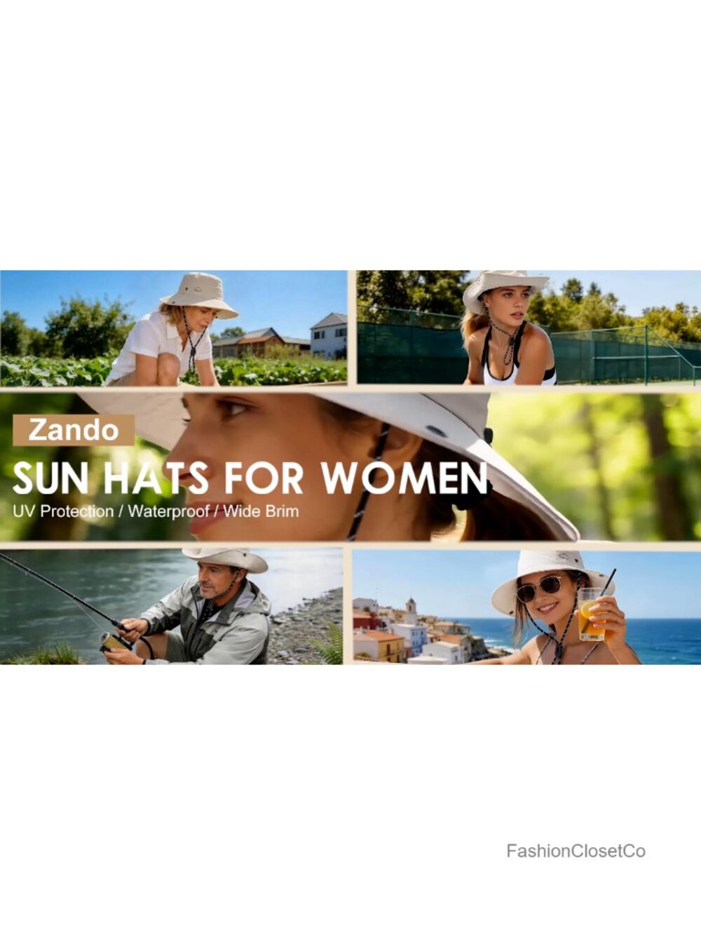 UPF 50+ Wide Brim Sun Hat with Ponytail Hole - Packable Bucket Hat for Hiking - Picture 6 of 6